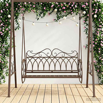 Gungbänk Stål 112 x 60 x 126,5 cm Antikbrun