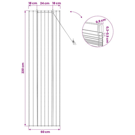 Rullgardin Naturlig 60 x 220 cm Vass
