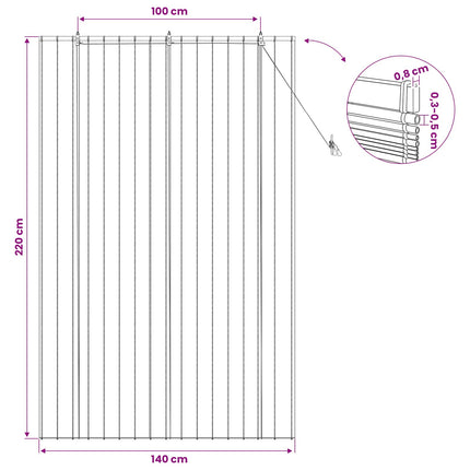 Rullgardin Naturlig 140 x 220 cm Vass