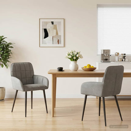 Matstolar 2 pcs Sammet Ljusgrå 57 x 50 x 85 cm