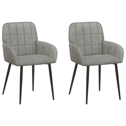 Matstolar 2 pcs Sammet Ljusgrå 57 x 50 x 85 cm