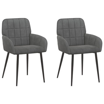 Matstolar 2 pcs Sammet Mörkgrå 57 x 50 x 85 cm