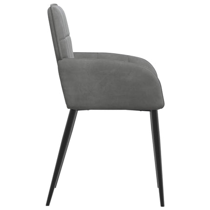 Matstolar 2 pcs Sammet Mörkgrå 57 x 50 x 85 cm