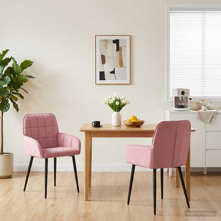 Matstolar 2 pcs Sammet Rosa 57 x 50 x 85 cm
