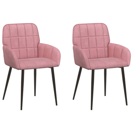 Matstolar 2 pcs Sammet Rosa 57 x 50 x 85 cm