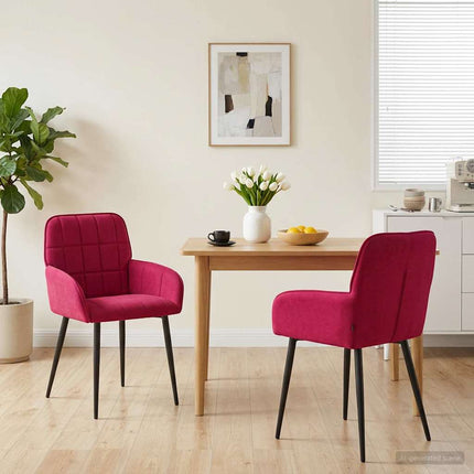 Matstolar 2 pcs Sammet Vinröd 57 x 50 x 85 cm