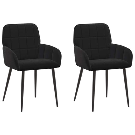 Matstolar 2 pcs Sammet Svart 57 x 50 x 85 cm