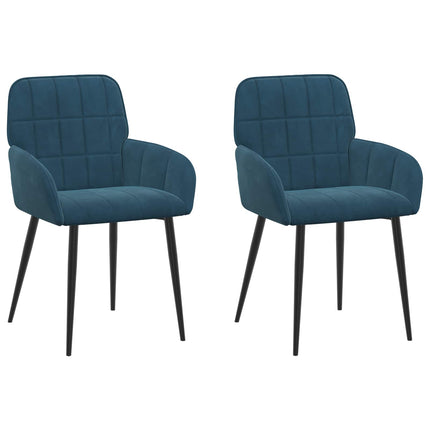 Matstolar 2 pcs Sammet Blå 57 x 50 x 85 cm