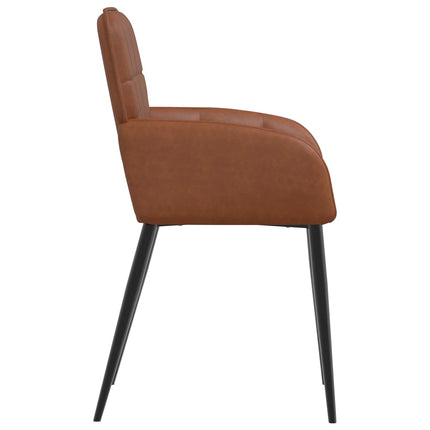 Matstolar 2 st Konstläder Brun 57 x 50 x 85 cm