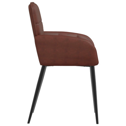Matstolar 2 pcs Konstläder Skinande Brun 57 x 50 x 85 cm