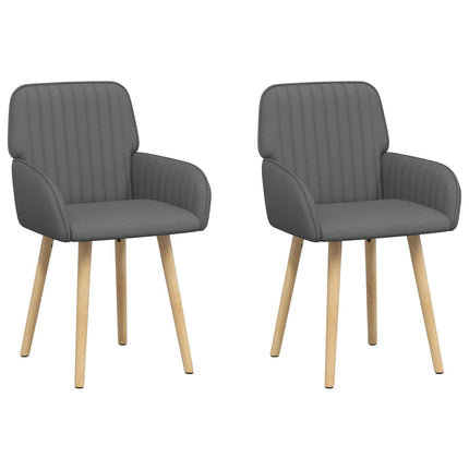 Matstolar 2 pcs Tyg Mörkgrå 56,5 x 50 x 87,5 cm