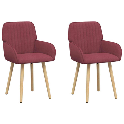 Matstolar 2 pcs Tyg Vinröd 56,5 x 50 x 87,5 cm