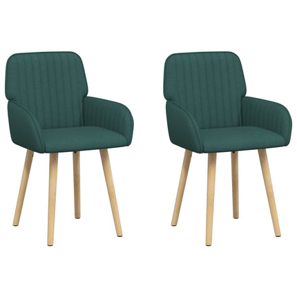 Matstolar 2 pcs Tyg Mörkgrön 56,5 x 50 x 87,5 cm