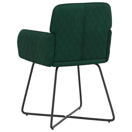 Matstolar 2 st Sammet Mörkgrön 59 x 56,5 x 86 cm