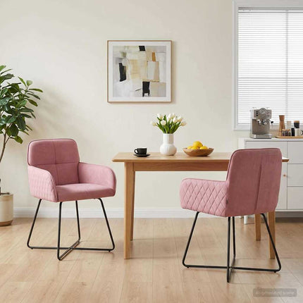 Matstolar 2 st Sammet Rosa 59 x 56,5 x 86 cm