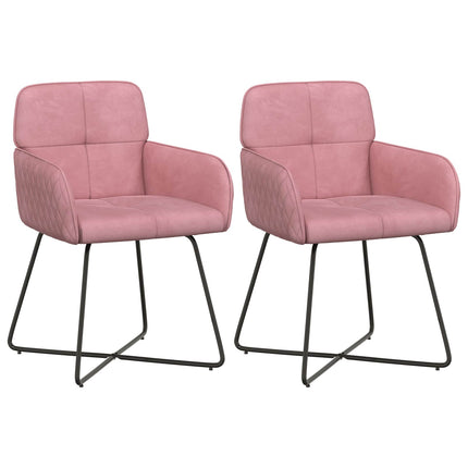 Matstolar 2 pcs Sammet Rosa 59 x 56,5 x 86 cm