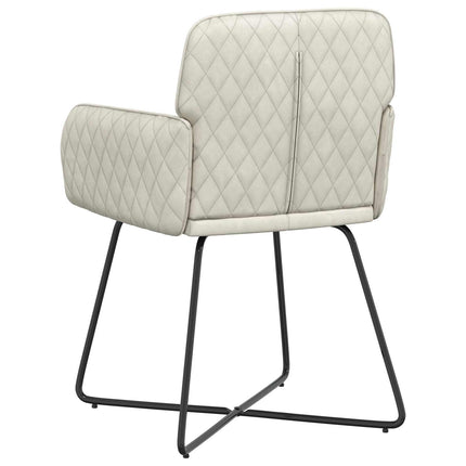 Matstolar 2 st Sammet Gräddvit 59 x 56,5 x 86 cm