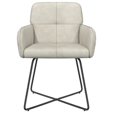Matstolar 2 st Sammet Gräddvit 59 x 56,5 x 86 cm