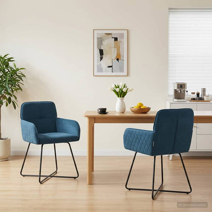 Matstolar 2 st Sammet Blå 59 x 56,5 x 86 cm