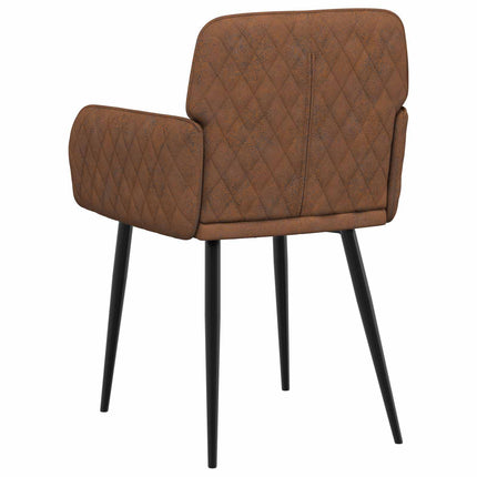 Matstolar 2 st Faux Mockaläder Brun 59 x 56,5 x 85 cm