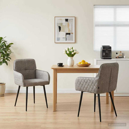 Matstolar 2 pcs Faux Mockaläder Ljusgrå 59x56,5x85cm