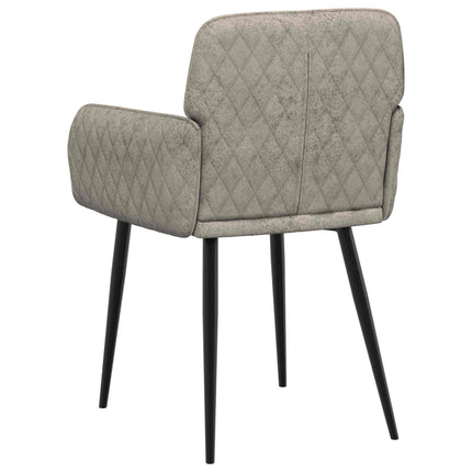 Matstolar 2 st Faux Mockaläder Ljusgrå 59x56,5x85cm