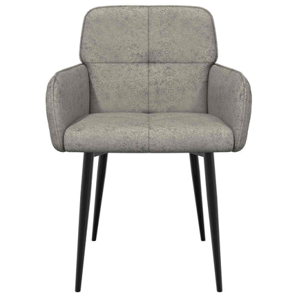Matstolar 2 st Faux Mockaläder Ljusgrå 59x56,5x85cm