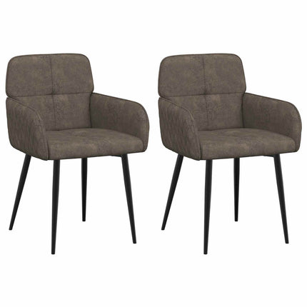 Matstolar 2 pcs Faux Mockaläder Mörkgrå 59x56,5x85cm