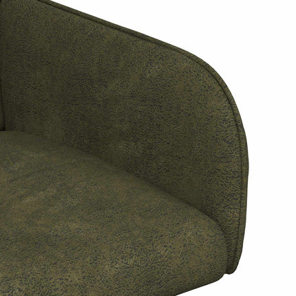 Matstolar 2 st Faux Mockaläder Armégrön 59x56,5x85cm