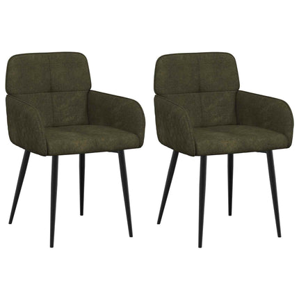Matstolar 2 pcs Faux Mockaläder Armégrön 59x56,5x85cm