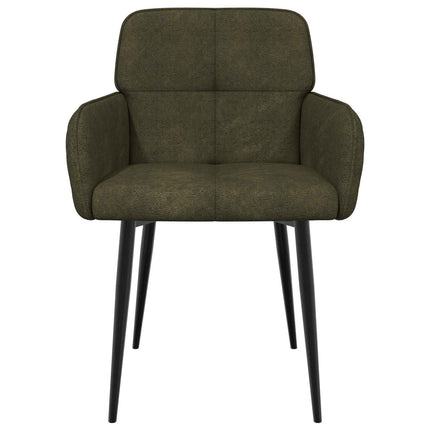 Matstolar 2 pcs Faux Mockaläder Armégrön 59x56,5x85cm