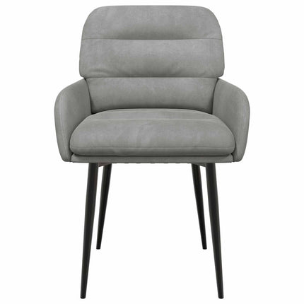 Matstolar 2 st Sammet Ljusgrå 59 x 59,5 x 90 cm