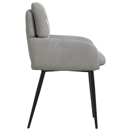 Matstolar 2 st Sammet Ljusgrå 59 x 59,5 x 90 cm