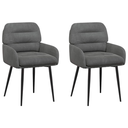 Matstolar 2 pcs Sammet Mörkgrå 59 x 59,5 x 90 cm
