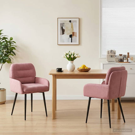 Matstolar 2 pcs Sammet Rosa 59 x 59,5 x 90 cm
