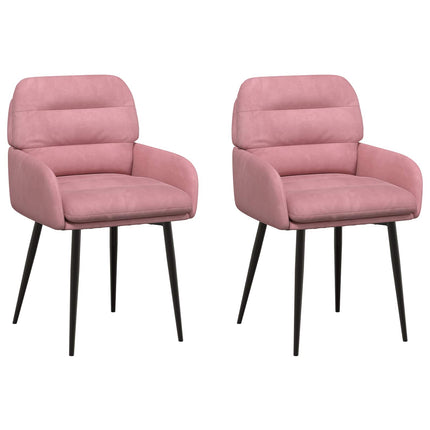 Matstolar 2 st Sammet Rosa 59 x 59,5 x 90 cm