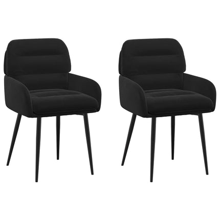 Matstolar 2 pcs Sammet Svart 59 x 59,5 x 90 cm