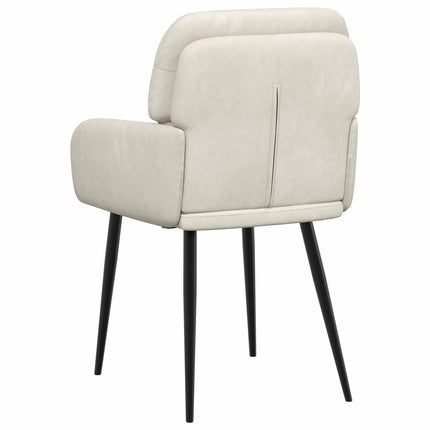 Matstolar 2 st Sammet Gräddvit 59 x 59,5 x 90 cm