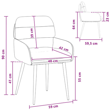 Matstolar 2 st Sammet Blå 59 x 59,5 x 90 cm