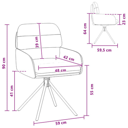 Svängande Matstolar 2 st Konstläder Svart 59 x 59,5 x 90 cm