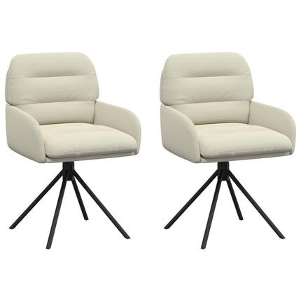 Svängande Matstolar 2 pcs Konstläder Gräddvit 59 x 59,5 x 90 cm