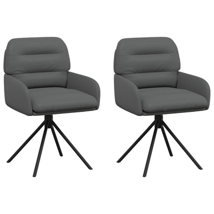 Svängande Matstolar 2 pcs Konstläder Grå 59 x 59,5 x 90 cm
