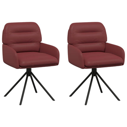Svängande Matstolar 2 pcs Konstläder Vinröd 59x59,5x90cm