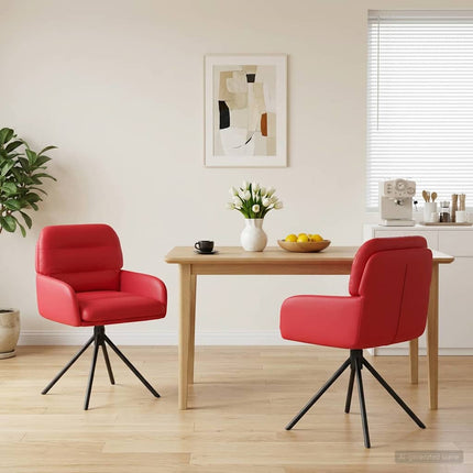 Svängande Matstolar 2 pcs Konstläder Röd 59 x 59,5 x 90 cm