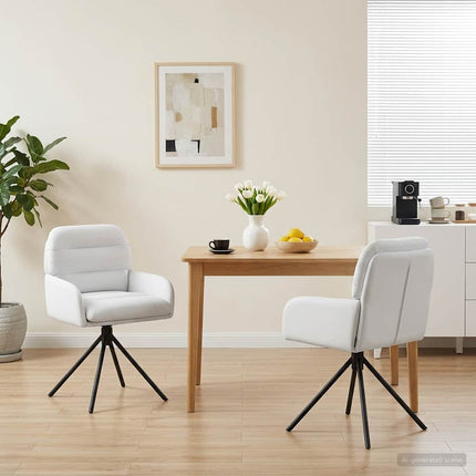 Svängande Matstolar 2 st Konstläder Vit 59 x 59,5 x 90 cm