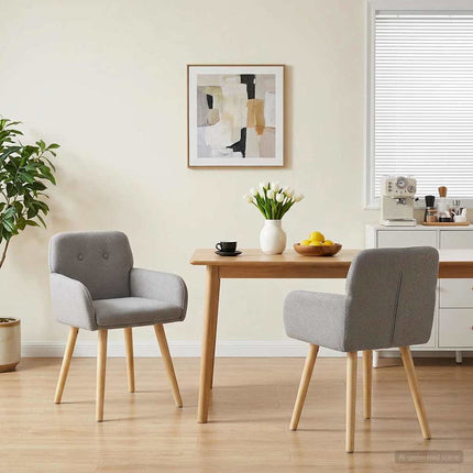 Matstolar 2 st Bouclé Ljusgrå 59 x 57 x 85 cm