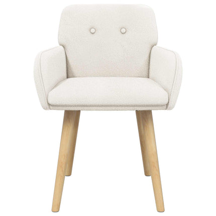 Matstolar 2 st Bouclé Gräddvit 59 x 57 x 85 cm