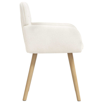 Matstolar 2 st Bouclé Gräddvit 59 x 57 x 85 cm