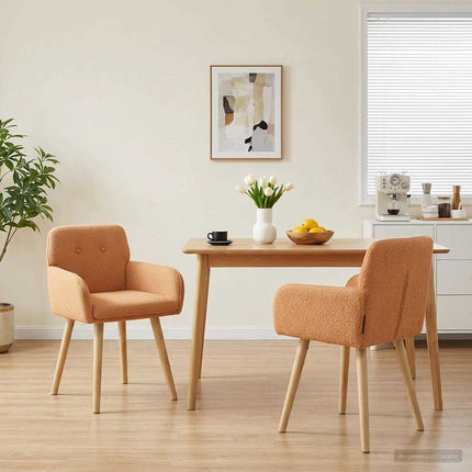 Matstolar 2 st Bouclé Beige 59 x 57 x 85 cm