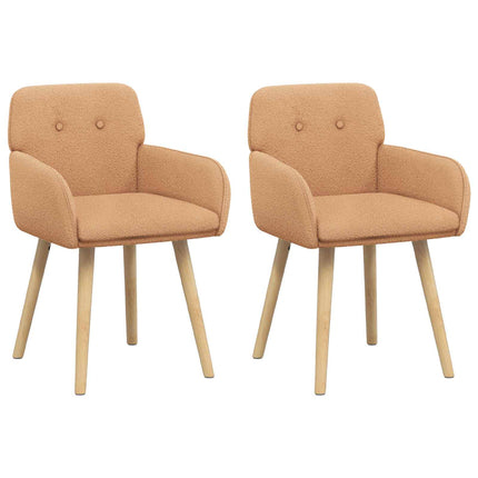 Matstolar 2 st Bouclé Beige 59 x 57 x 85 cm